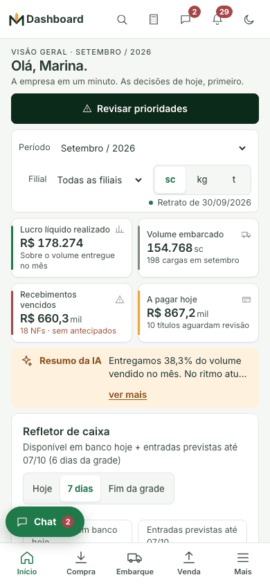 Maestro Agro no celular